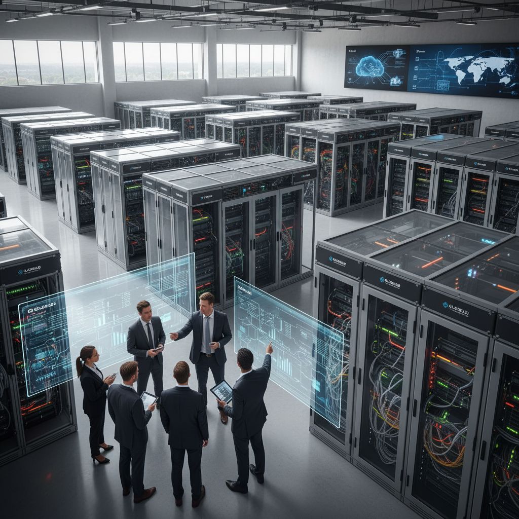 Infraestructura en la nube con servidores y data centers